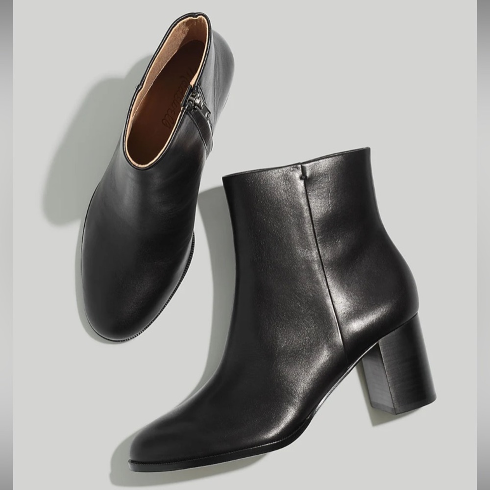 MADEWELL | Mira Side Seam Ankle Boot - Black leather - size 7